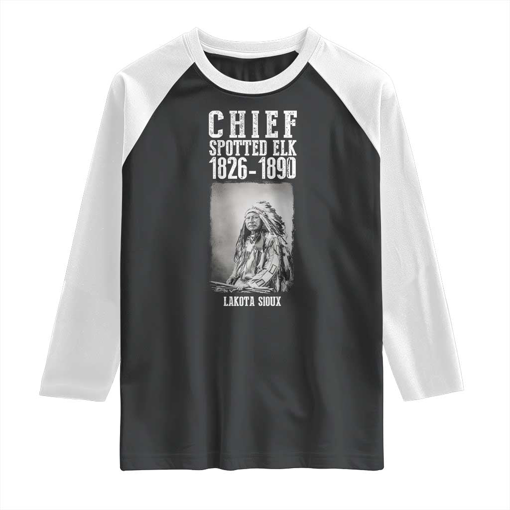 Native American Indian Chief Raglan Shirt Lakota Sioux Chief Spotted Elk - Wonder Print Shop