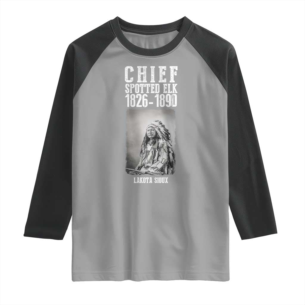 Native American Indian Chief Raglan Shirt Lakota Sioux Chief Spotted Elk - Wonder Print Shop
