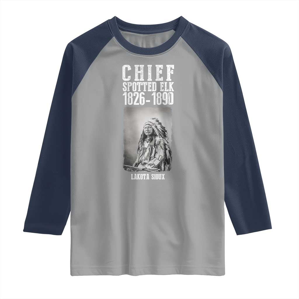 Native American Indian Chief Raglan Shirt Lakota Sioux Chief Spotted Elk - Wonder Print Shop