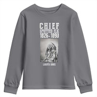 Native American Indian Chief Youth Sweatshirt Lakota Sioux Chief Spotted Elk - Wonder Print Shop
