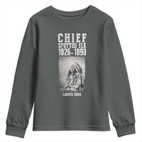 Native American Indian Chief Youth Sweatshirt Lakota Sioux Chief Spotted Elk - Wonder Print Shop