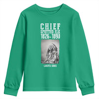 Native American Indian Chief Youth Sweatshirt Lakota Sioux Chief Spotted Elk - Wonder Print Shop