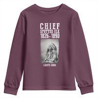 Native American Indian Chief Youth Sweatshirt Lakota Sioux Chief Spotted Elk - Wonder Print Shop