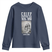 Native American Indian Chief Youth Sweatshirt Lakota Sioux Chief Spotted Elk - Wonder Print Shop