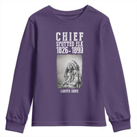 Native American Indian Chief Youth Sweatshirt Lakota Sioux Chief Spotted Elk - Wonder Print Shop