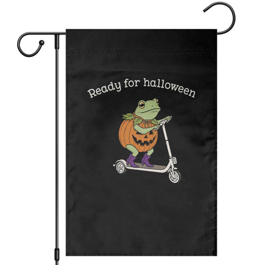 Ready For Halloween Frog Garden Flag Funny Frog Scooter Pumpkin Costume Gift