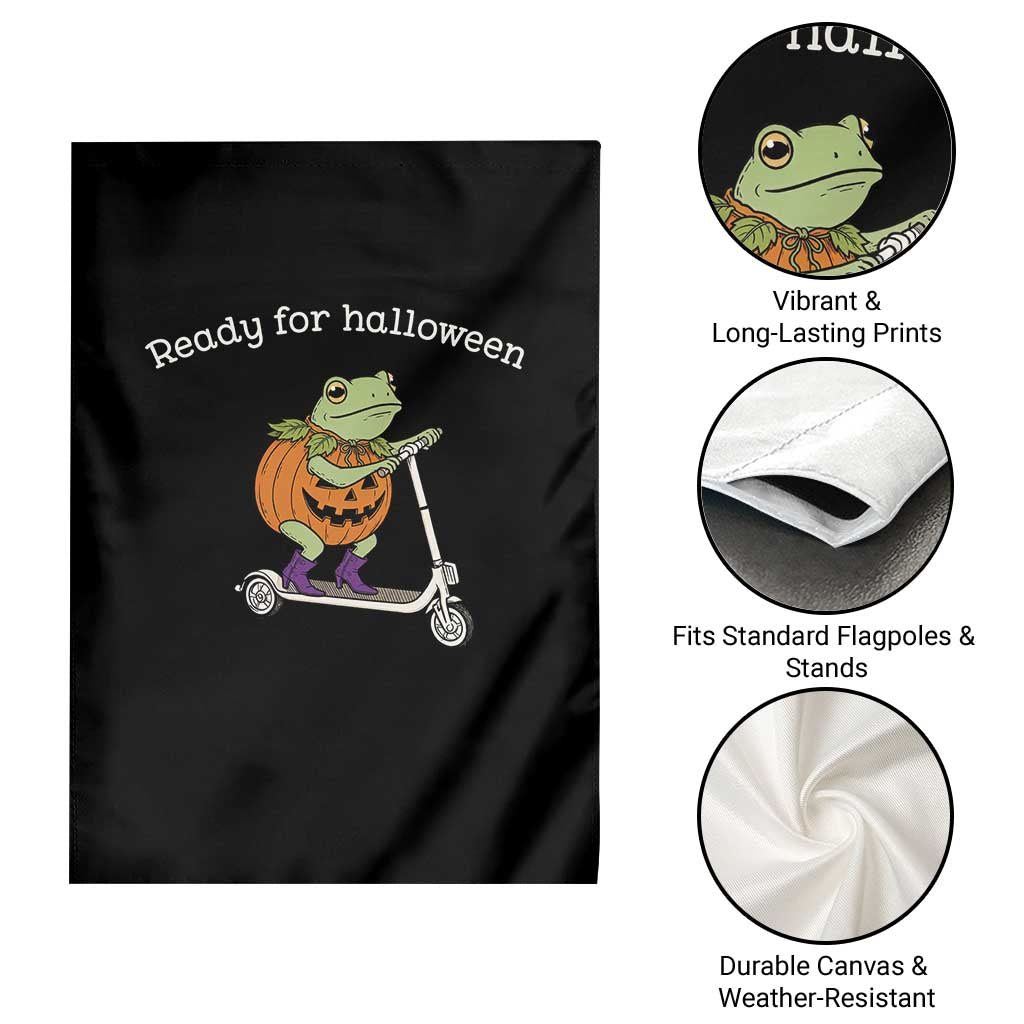 Ready For Halloween Frog Garden Flag Funny Frog Scooter Pumpkin Costume Gift