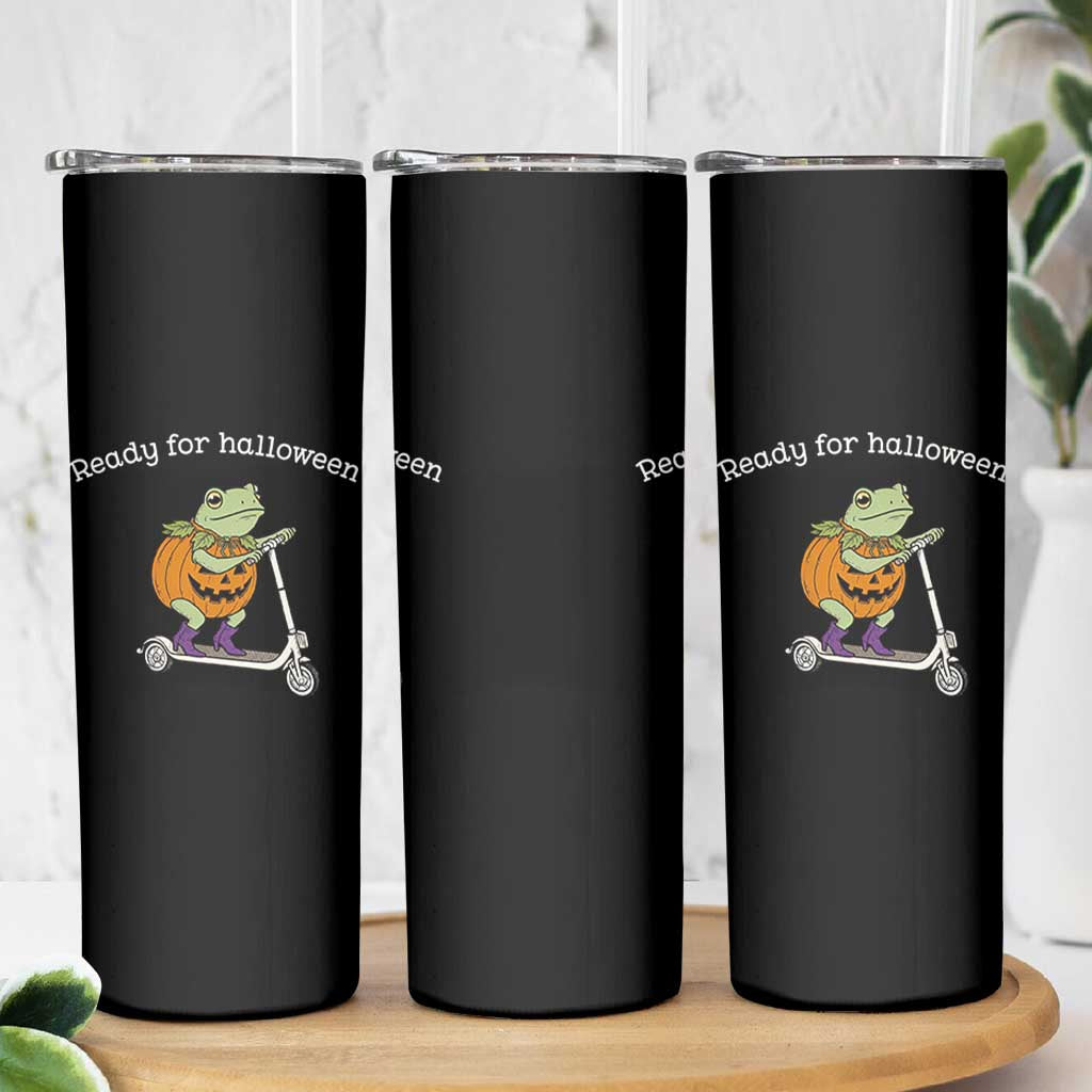 Ready For Halloween Frog Skinny Tumbler Funny Frog Scooter Pumpkin Costume Gift
