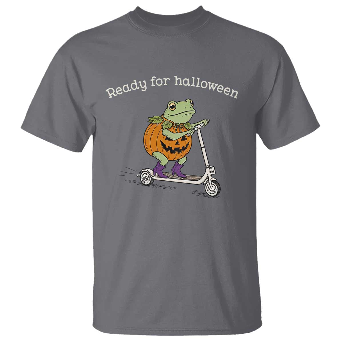Ready For Halloween Frog T Shirt Funny Frog Scooter Pumpkin Costume Gift
