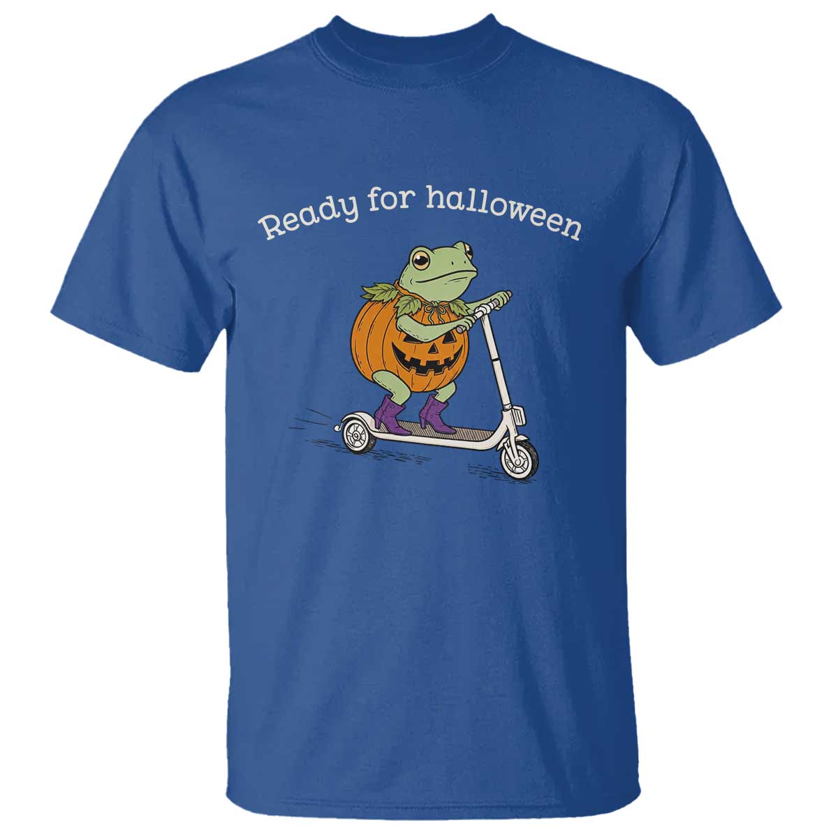 Ready For Halloween Frog T Shirt Funny Frog Scooter Pumpkin Costume Gift