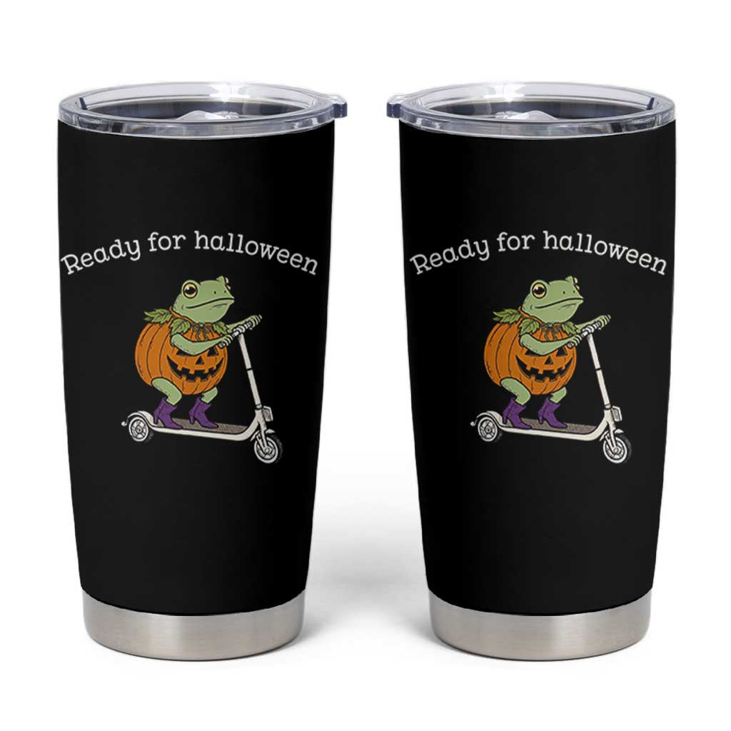 Ready For Halloween Frog Tumbler Cup Funny Frog Scooter Pumpkin Costume Gift