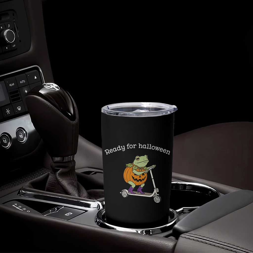 Ready For Halloween Frog Tumbler Cup Funny Frog Scooter Pumpkin Costume Gift