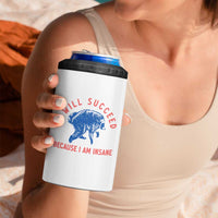 I Will Succeed Because I Am Insane 4 in 1 Can Cooler Tumbler Funny Jimothy Raccoon Meme