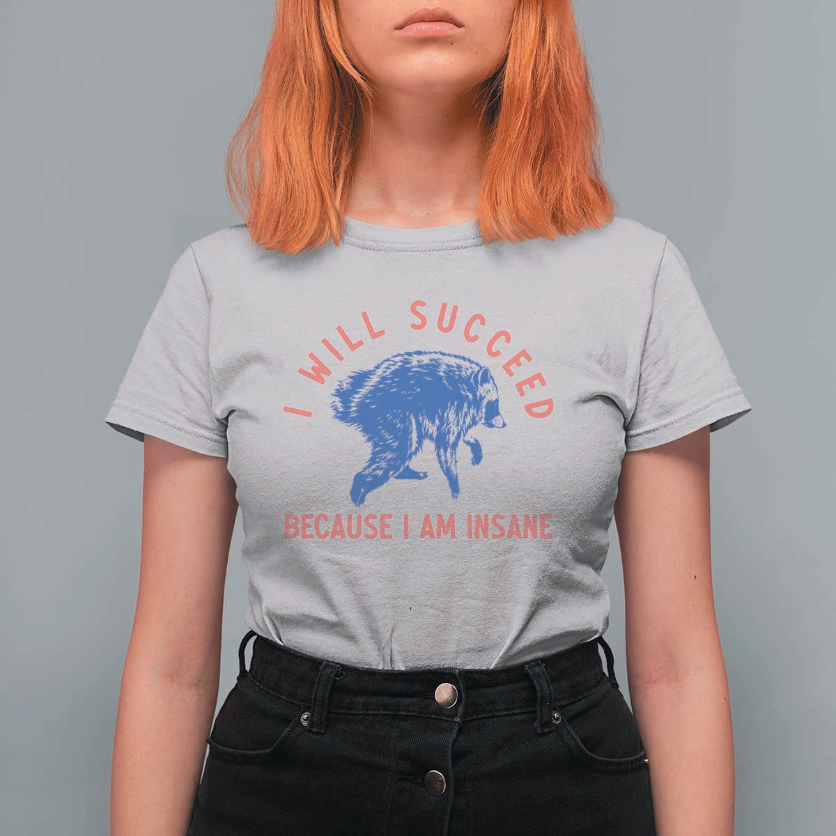 I Will Succeed Because I Am Insane T Shirt For Women Funny Jimothy Raccoon Meme