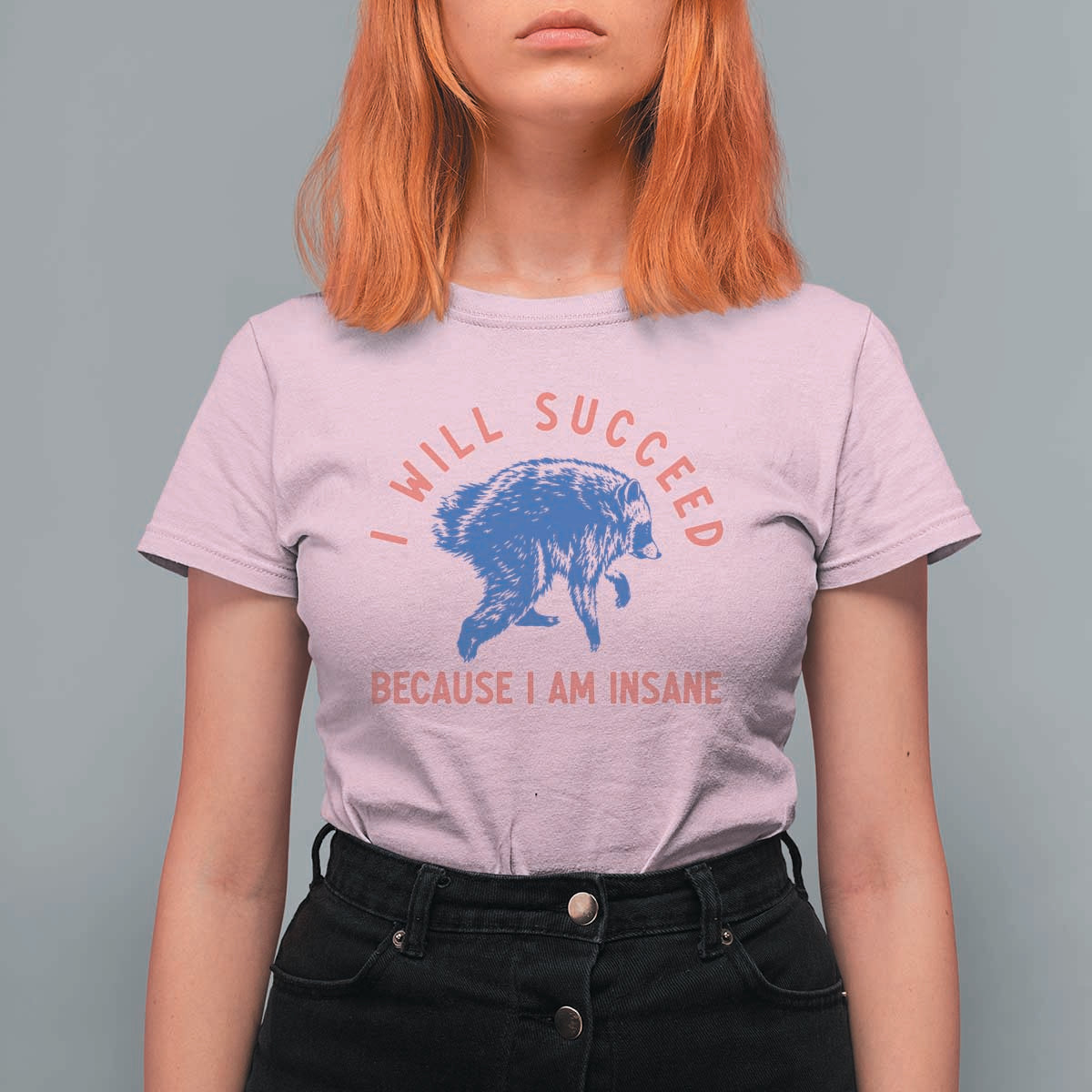 I Will Succeed Because I Am Insane T Shirt For Women Funny Jimothy Raccoon Meme