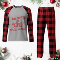 I Will Succeed Because I Am Insane Plaid Pajama Set Funny Cowgirl Tiger Sarcastic Humor