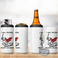 I Will Succeed Because I Am Insane 4 in 1 Can Cooler Tumbler Funny Frog Sarcastic Humor
