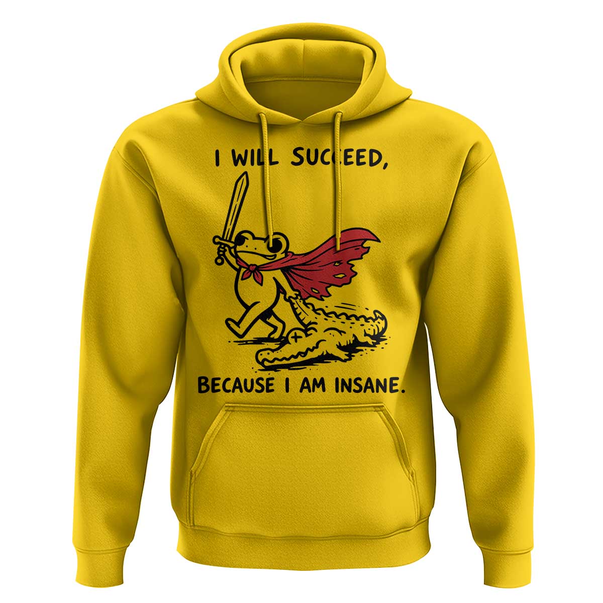 I Will Succeed Because I Am Insane Hoodie Funny Frog Sarcastic Humor