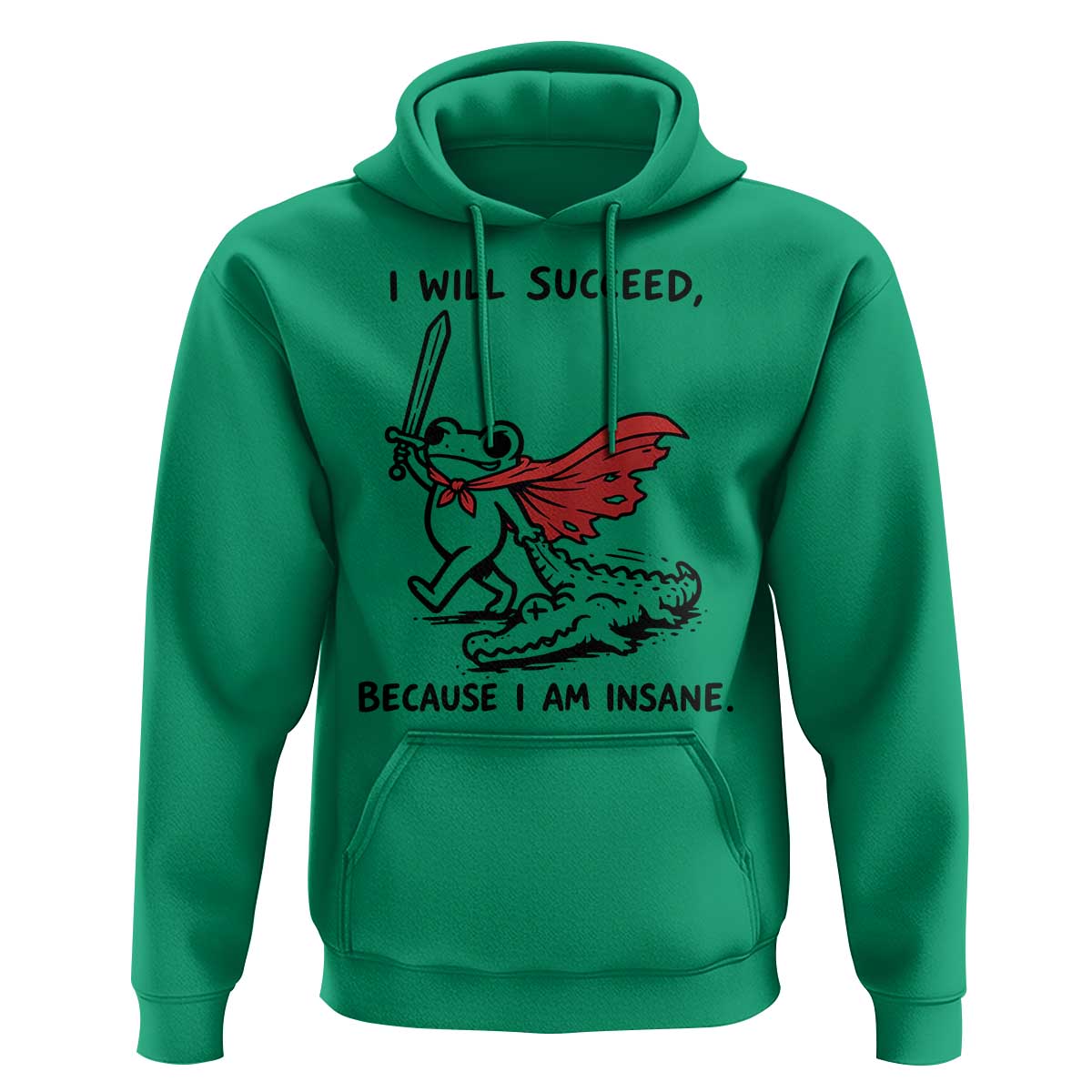 I Will Succeed Because I Am Insane Hoodie Funny Frog Sarcastic Humor
