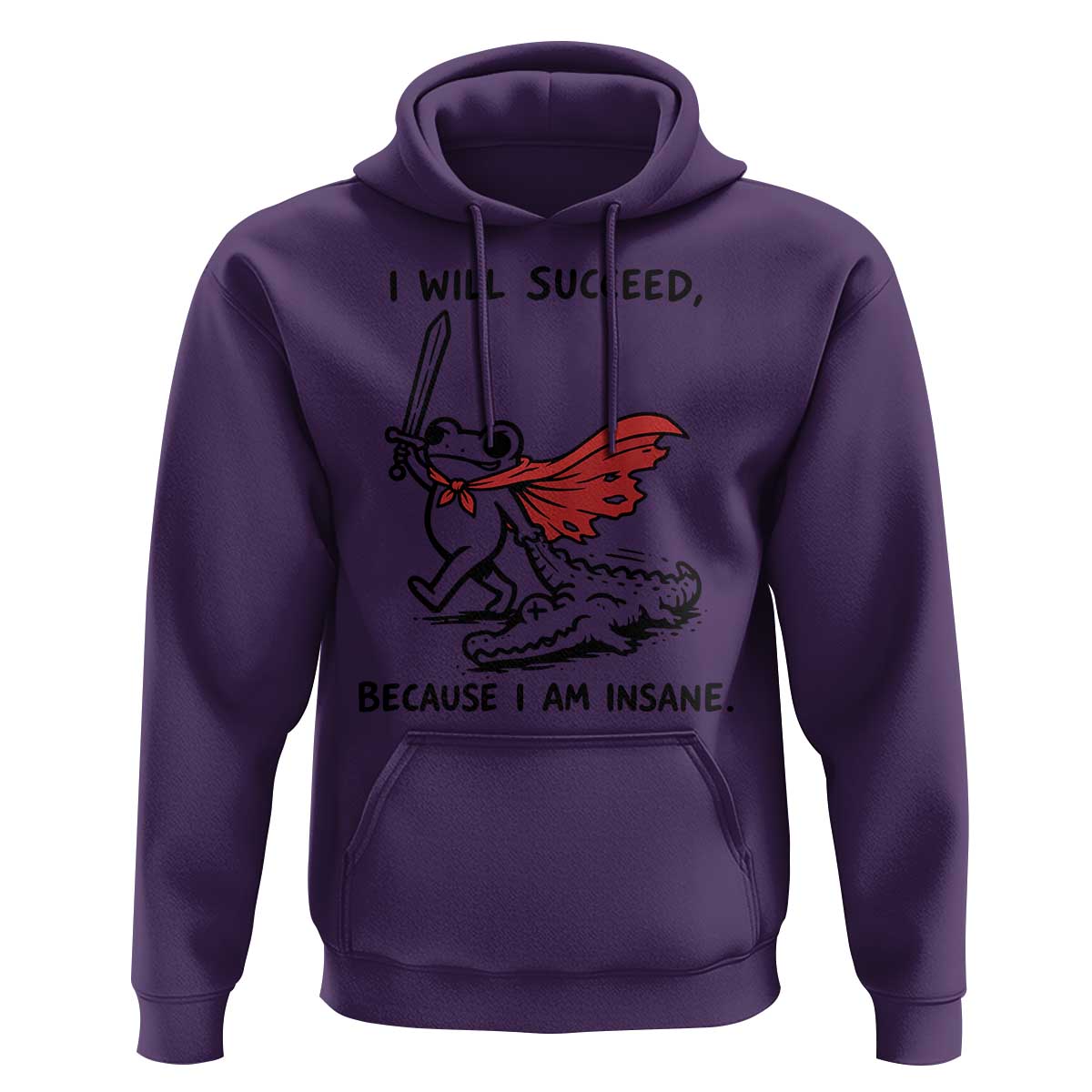 I Will Succeed Because I Am Insane Hoodie Funny Frog Sarcastic Humor