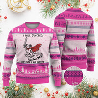 I Will Succeed Because I Am Insane Ugly Christmas Sweater Funny Frog Sarcastic Humor