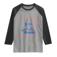 I Will Succeed Because I Am Insane Raglan Shirt Funny Frog Riding Crocodile Sarcastic Humor