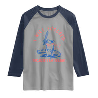 I Will Succeed Because I Am Insane Raglan Shirt Funny Frog Riding Crocodile Sarcastic Humor