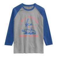 I Will Succeed Because I Am Insane Raglan Shirt Funny Frog Riding Crocodile Sarcastic Humor