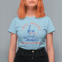 I Will Succeed Because I Am Insane T Shirt For Women Funny Frog Riding Crocodile Sarcastic Humor