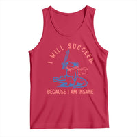 I Will Succeed Because I Am Insane Tank Top Funny Frog Riding Crocodile Sarcastic Humor