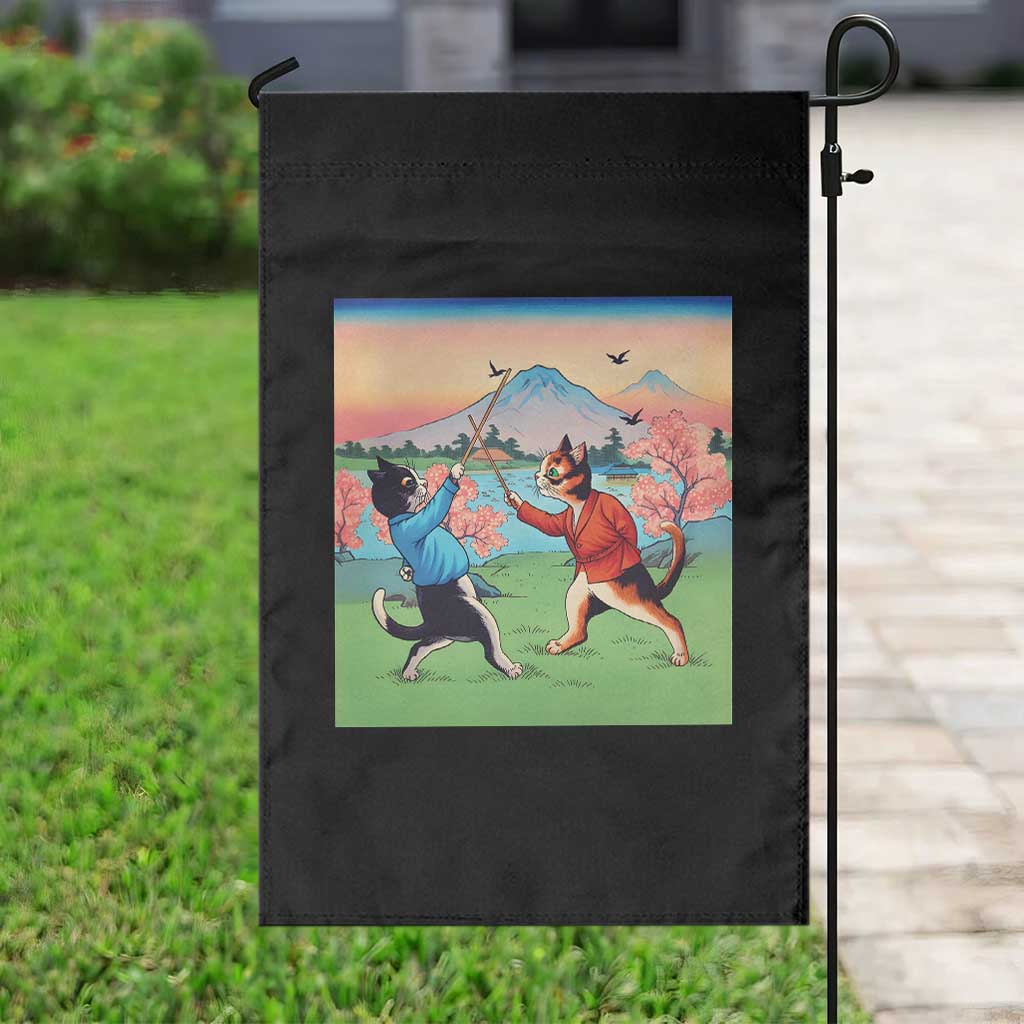 Funny Kendo Cat Garden Flag Samurai Martial Arts - Wonder Print Shop