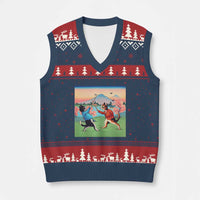 Funny Kendo Cat V-Neck Knit Sweater Vest Samurai Martial Arts - Wonder Print Shop
