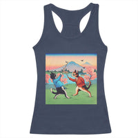 Funny Kendo Cat Racerback Tank Top Samurai Martial Arts - Wonder Print Shop