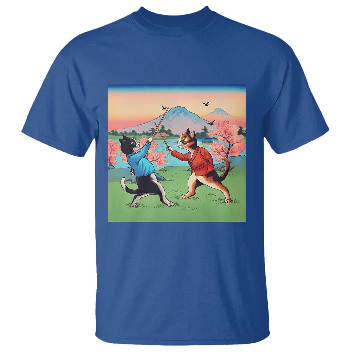 Funny Kendo Cat T Shirt Samurai Martial Arts - Wonder Print Shop