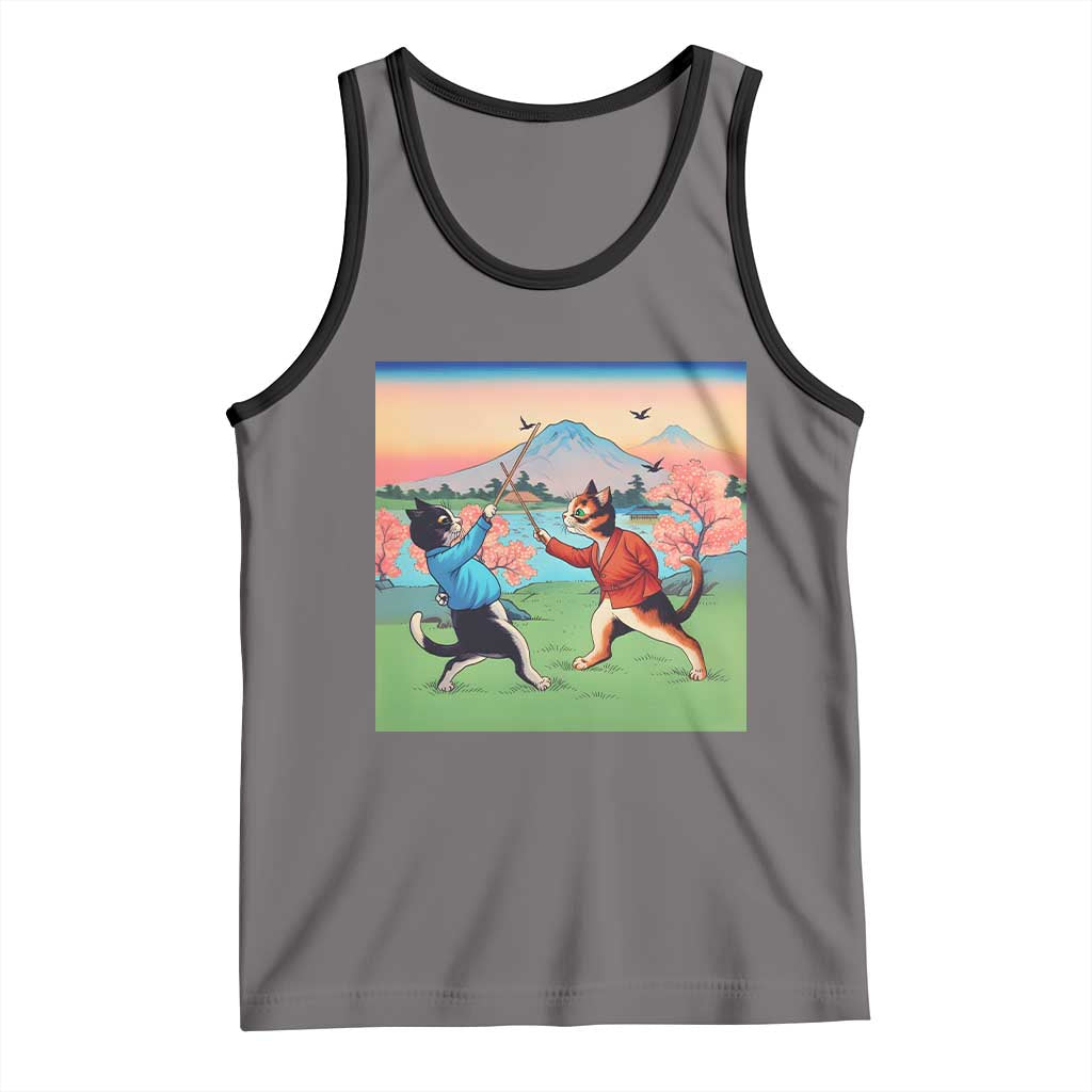 Funny Kendo Cat Tank Top Samurai Martial Arts - Wonder Print Shop