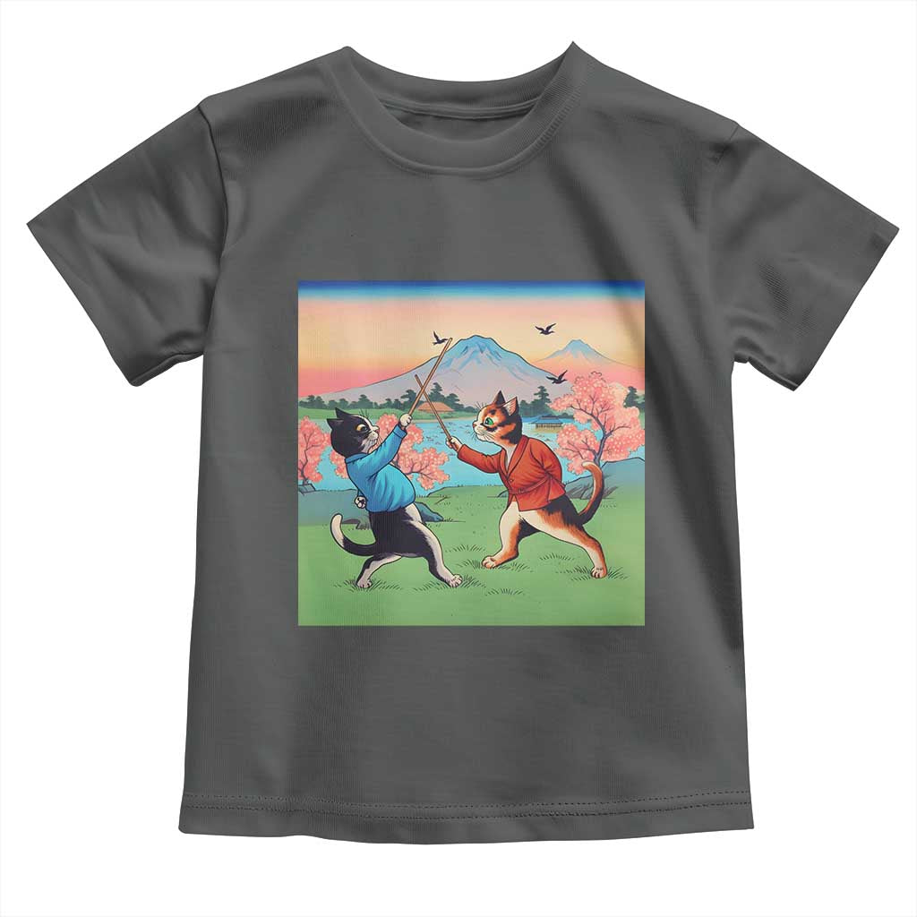 Funny Kendo Cat Toddler T Shirt Samurai Martial Arts - Wonder Print Shop