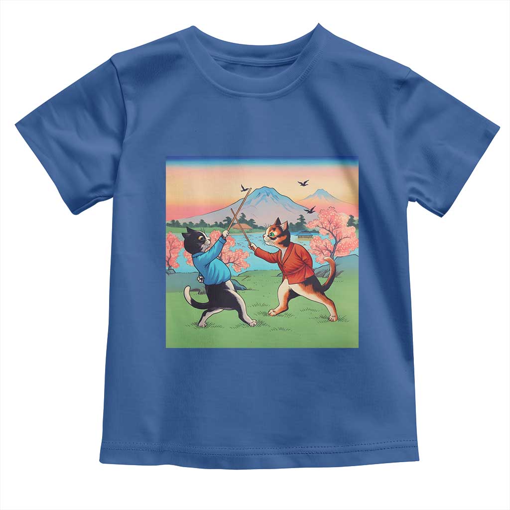 Funny Kendo Cat Toddler T Shirt Samurai Martial Arts - Wonder Print Shop