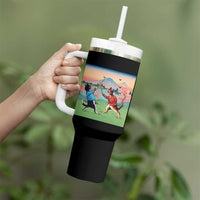 Funny Kendo Cat Tumbler With Handle Samurai Martial Arts - Wonder Print Shop