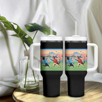 Funny Kendo Cat Tumbler With Handle Samurai Martial Arts - Wonder Print Shop