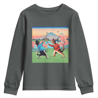 Funny Kendo Cat Youth Sweatshirt Samurai Martial Arts - Wonder Print Shop