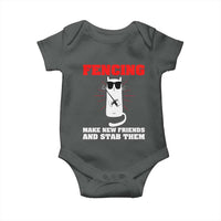 Funny Cat Fencing Baby Onesie Make Me New Friends And Stab Them - Wonder Print Shop