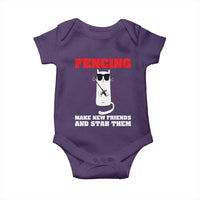 Funny Cat Fencing Baby Onesie Make Me New Friends And Stab Them - Wonder Print Shop