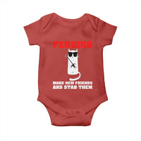 Funny Cat Fencing Baby Onesie Make Me New Friends And Stab Them - Wonder Print Shop