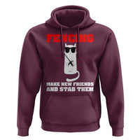 Funny Cat Fencing Hoodie Make Me New Friends And Stab Them - Wonder Print Shop