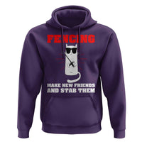 Funny Cat Fencing Hoodie Make Me New Friends And Stab Them - Wonder Print Shop