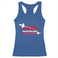 Funny Fencer Racerback Tank Top Fencing Make Me New Friends And Stab Them - Wonder Print Shop