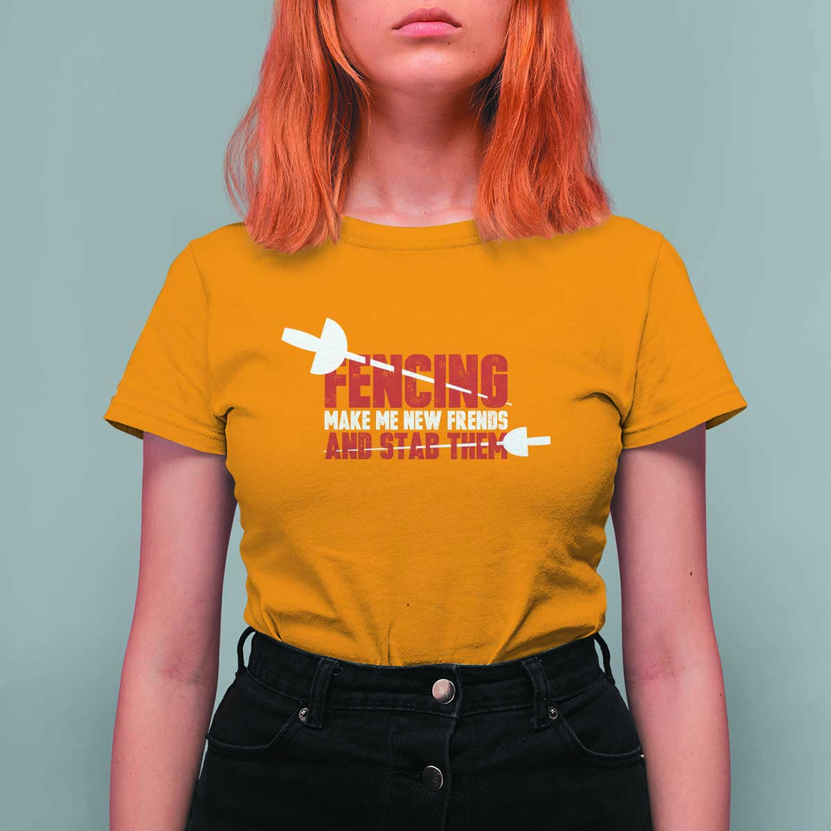 Funny Fencer T Shirt For Women Fencing Make Me New Friends And Stab Them - Wonder Print Shop