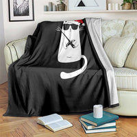 Funny Cat Fencing Christmas Throw Blanket Cute Kitty Lover - Wonder Print Shop