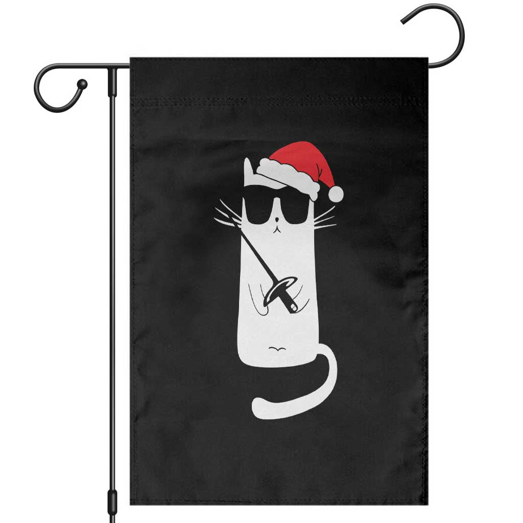 Funny Cat Fencing Christmas Garden Flag Cute Kitty Lover - Wonder Print Shop