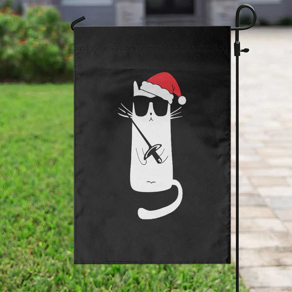 Funny Cat Fencing Christmas Garden Flag Cute Kitty Lover - Wonder Print Shop